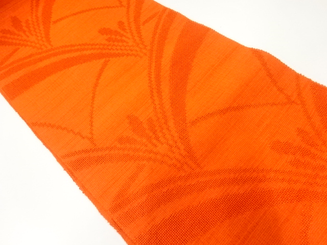 JAPANESE NAGOYA OBI FOR SUMMER / WOVEN FLORAL PLANTS